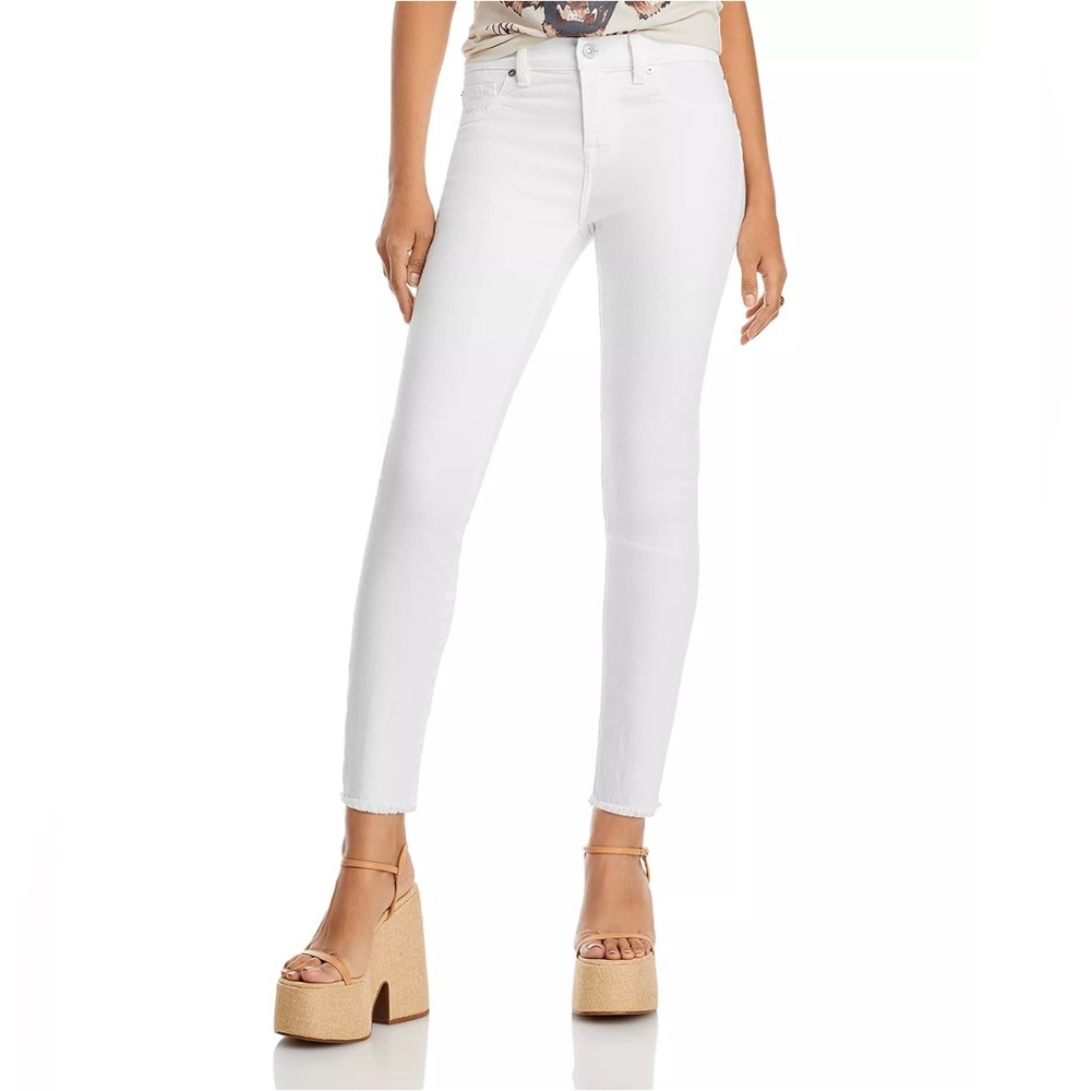 7 for all mankind the ankle skinny super skinny jeans  in white size 25